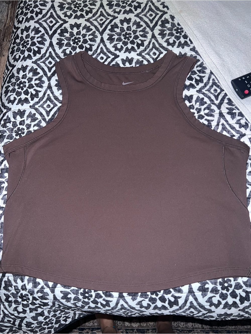 Nike Brown Cropped Tank Top - Women's Athletic Muscle Tee